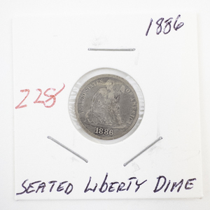 lot 228 image: 1886 Seated Liberty Dime