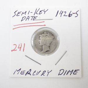 lot 241 image: 1926-S Mercury Dime Semi-Key Date US Silver Coin
