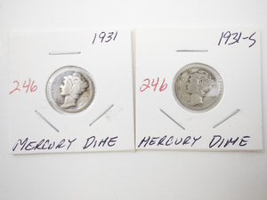 lot 246 image: 1931 and 1931-S Mercury Dimes Set