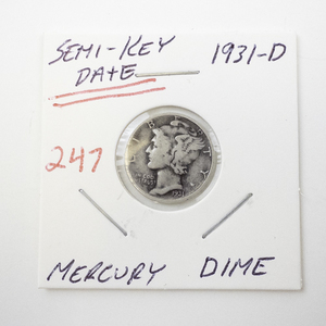 lot 247 image: 1931-D Mercury Dime Semi-Key Date
