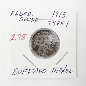 lot 278 image: 1913 Type 1 Buffalo Nickel Raised Ground