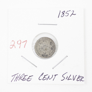 lot 297 image: 1852 Three Cent Silver Coin