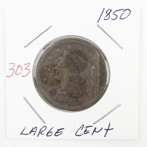 lot 303 image: 1850 Liberty Head Large Cent