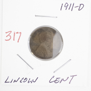 lot 317 image: 1911-D Lincoln Cent Wheat Penny