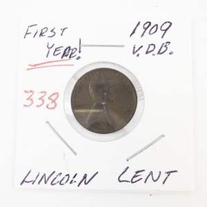 lot 338 image: 1909 V.D.B. Lincoln Cent First Year Issue
