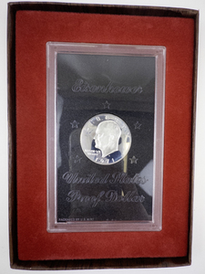 lot 340 image: 1971-S Eisenhower Proof Silver Dollar in Original Display Case