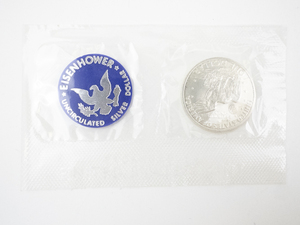 lot 343 image: 1972 Eisenhower Uncirculated 40% Silver Dollar in Original Packaging