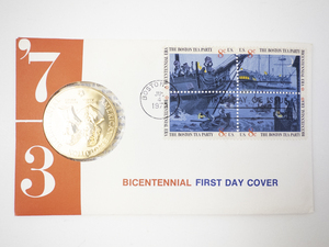lot 396 image: ARBA Bicentennial First Day Cover with Samuel Adams and Patrick Henry Medal