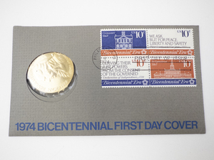 lot 397 image: 1974 ARBA Bicentennial First Day Cover with John Adams Medal