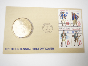 lot 398 image: 1975 Bicentennial First Day Cover with ARBA Paul Revere Medals