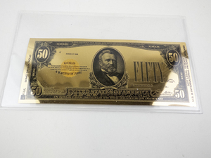 lot 415 image: BRADFORD EXCHANGE -&nbspUlysses S. Grant Presidential Tribute Note 50mg 24kt Gold