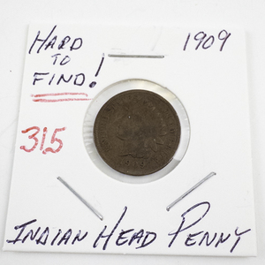 lot 315 image: 1909 Indian Head Penny