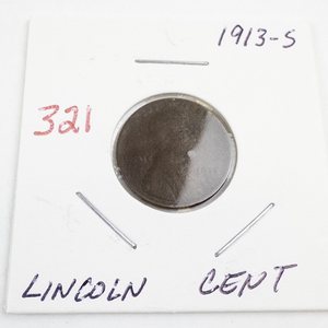lot 321 image: 1913-S Lincoln Cent Wheat Penny