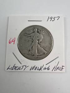 lot 64A image: 1937 Walking Liberty Half Dollar