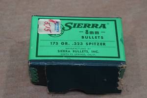 lot 267 image: 100 Sierra 8mm 174 Gr .323 Spitzer Bullets
