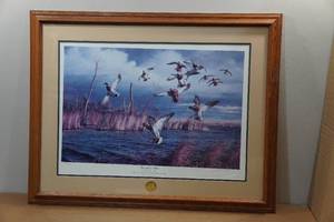 lot 297 image: Framed David Maass Print Greenhead Alert - 28035300