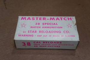 lot 316 image: 50 Master Match .38 Spl 148 Gr Lead SWC Ammo