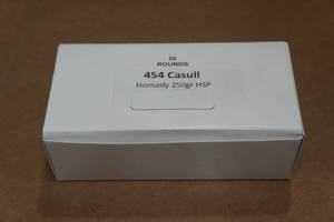 lot 332 image: 50 .454 Casull 250 Gr Hornady HSP Ammo