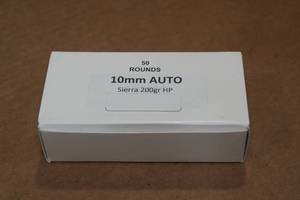 lot 342 image: 50 10mm Auto 200 Gr Sierra HP Ammo