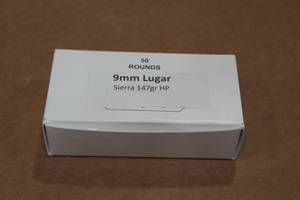 lot 349 image: 50 9mm Luger 147 Gr Sierra HP Ammo