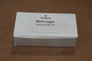 lot 353 image: 50 9mm Luger 147 Gr Sierra JHP Ammo