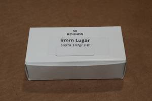 lot 354 image: 50 9mm Luger 147 Gr Sierra JHP Ammo