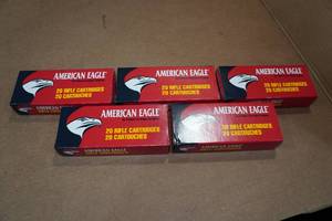 lot 369 image: 100 American Eagle .223 Rem 62 Gr FMJ Ammo