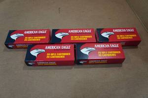 lot 371 image: 100 American Eagle .223 Rem 62 Gr FMJ Ammo