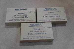 lot 372 image: 60 Federal 5.56mm 55 Gr Ball BT Ammo