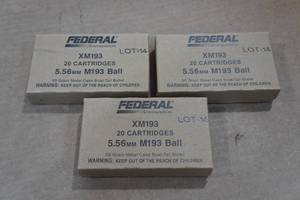 lot 373 image: 60 Federal 5.56mm 55 Gr Ball BT Ammo