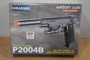 lot 127 image: UKArms P2004B Spring Powered Airsoft Gun with Laser