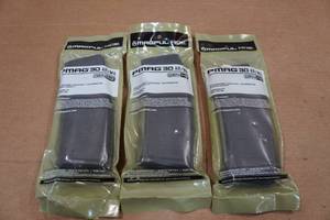 lot 201 image: 3 Magpul 30 Round AR-Format Magazines
