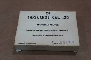 lot 385 image: 20 Colombian Military Surplus .30 Cal (.30-06) Ball Ammo