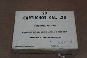 lot 386 image: 20 Colombian Military Surplus .30 Cal (.30-06) Ball Ammo