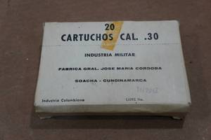 lot 387 image: 20 Colombian Military Surplus .30 Cal (.30-06) Ball Ammo