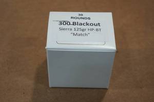 lot 402 image: 30 .300 Blackout 125 Gr Sierra HP-BT Match Ammo