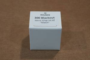 lot 403 image: 30 .300 Blackout 125 Gr Sierra HP-BT Match Ammo