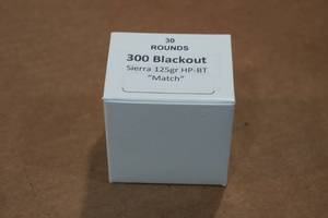 lot 404 image: 30 .300 Blackout 125 Gr Sierra HP-BT Match Ammo