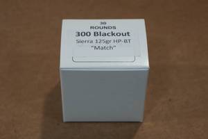 lot 405 image: 30 .300 Blackout 125 Gr Sierra HP-BT Match Ammo