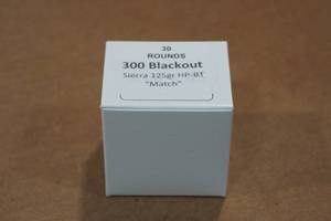 lot 406 image: 30 .300 Blackout 125 Gr Sierra HP-BT Match Ammo