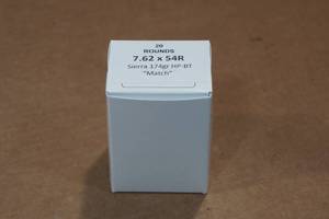 lot 407 image: 20 7.62 x 54R 174 Gr Sierra HP BT Match Ammo