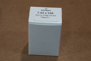 lot 408 image: 20 7.62 x 54R 174 Gr Sierra HP BT Match Ammo