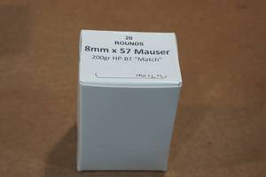 lot 413 image: 20 8mm Mauser 200 Gr HP BT Match Ammo