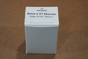 lot 414 image: 20 8mm Mauser 200 Gr HP BT Match Ammo