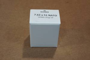 lot 433 image: 20 7.62 x 51 (.308 Win) 165 Gr Sierra SP Ammo