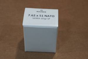 lot 434 image: 20 7.62 x 51 (.308 Win) 165 Gr Sierra SP Ammo