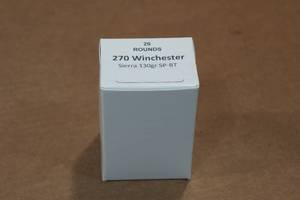 lot 438 image: 20 .270 Win 130 Gr Sierra SP BT Ammo