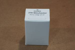 lot 439 image: 20 .270 Win 130 Gr Sierra SP BT Ammo