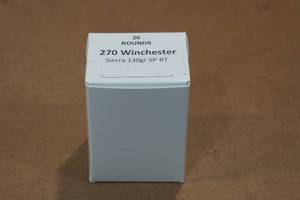 lot 440 image: 20 .270 Win 130 Gr Sierra SP BT Ammo