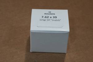 lot 450 image: 30 7.62 x 39mm 125 Gr HP Match Ammo